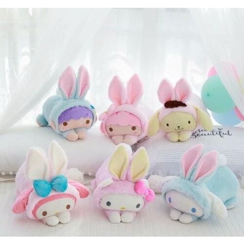 1pc 32cm cartoon melody twins star pudding dog rabbit ear soft plush doll sleep pacify pillow stuffed toy kids children gift