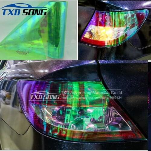 2 Rolls/Lot Shiny Chameleon Auto Car Styling headlights Taillights Translucent film lights Turned Change Color Car film Stickers