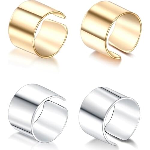 2pcs/lot Alloy Non Pierced Ear Cartilage Fake Earring Piercings Gold Ear Clip Cuff Wrap Illusion Earring Helix Stud Body Jewelry