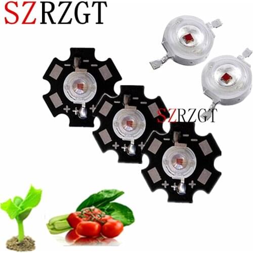20pcs / lot High Power Chip Grow Full Spectrum Royal Deep Red 3W 660nm