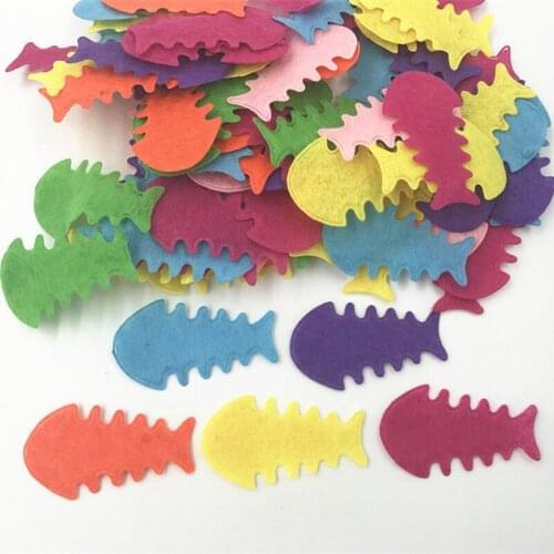 DIY 200PCS fish bone shape Felt Fit decoration DIY Sewing applique Mixed Colors 38mm
