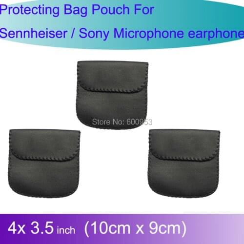 3pcs Pro Carry Case Protecting Bag Pouch For Sennheiser / Sony earphones Lavalier Microphone