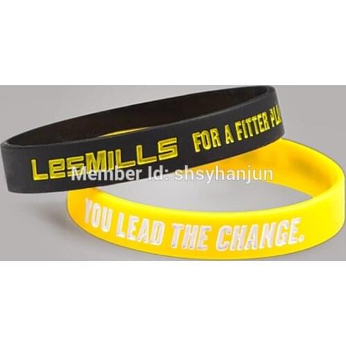 300pcs fitness crossfit lesmill wristband silicone bracelets free shipping by DHL