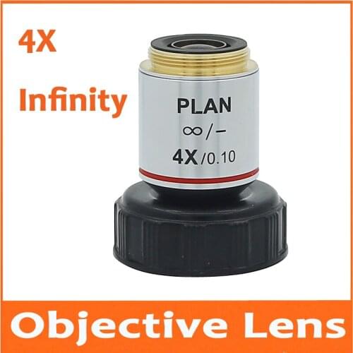 4X 195 Metal Infinity Plan Achromatic Objective Lens Educational Olympus Biomicroscope Biological Microscope 20.2mm