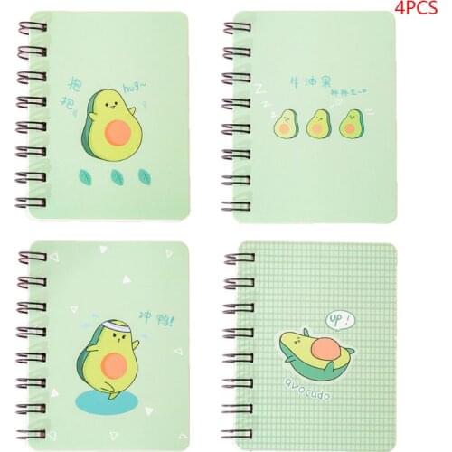 4pcs Avocado Spiral Coil Notebook Blank Paper Journal Diary Planner Notepad Gift