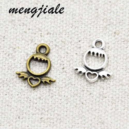 50pcs Hot Sell Vintage Metal Mini Cute Angel Charms Pendant For DIY Making Alloy Handmade Finding Jewelry