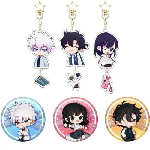 Anime Shiguang Daili Ren Cheng Xiaoshi Lu Guang DEVIL GAME LINK CLICK Acrylic Keychain Pendant Bag Charm Badge Brooch Pin Gift