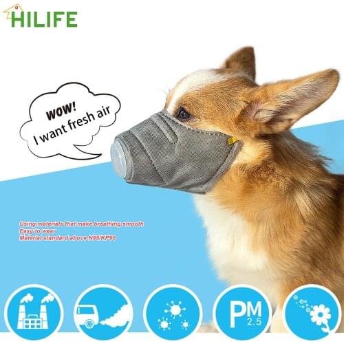 Anti Dust Gas Pollution Muzzle Pet Respiratory PM2.5 Filter Dog Soft Face Cotton Mouth Mask Dogs Anti-fog Haze Masks