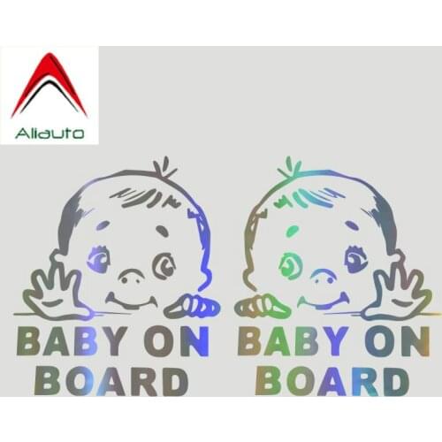Aliauto Custom Car Stickers Child Baby on Board Car Motorcycles 3d Reflective Waterproof Sunscreen Decal Decoration,13cm*15cm