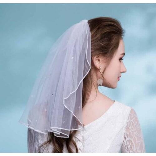 White Short Veil with Comb for Bachelorette Hen Party Wedding Vow Renewal Bridal Shower bride to be Decoration accessories gift