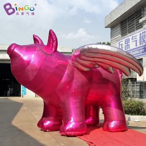 Customized 5X5X3 meters large inflatable flying pig decorative 3m high airblown big pig with wings toys