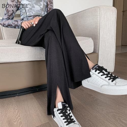 Casual Pants Women All-match Comfortable High Waist Summer Drawstring Female 4 Colors Wide Leg Simple Solid Korean Style Student