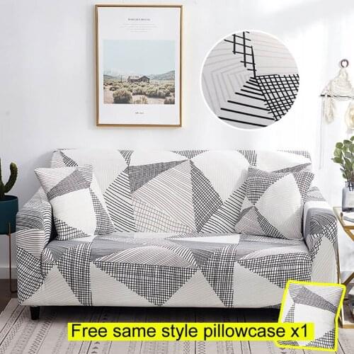 Home Modern Simple Sofa Cover Geometric Pattern Elastic Polyester Couch Cover Sofas Covers for Living Room Decor 1 2 3 4 Seater
