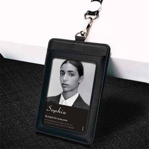 Super Quality Genuine Leather Business ID Card Holder Badge License With Lanyard Multi-Color Options (Standard Size)