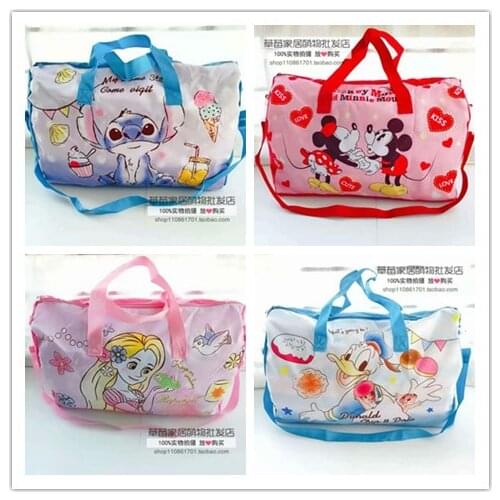 Disney Mickey Princess Stitch Donald Duck Anime Figures Cartoon Product Cosplay Accessories Luggage Storage Bag Unisex Gift