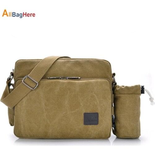 New Fashion Men Messenger Bags Canvas Travel Satchel Shoulder Bag Women Multifunctional Business Crossbody Bags With Kettle Pack
