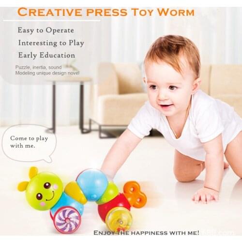 Baby Press Crawling Worm Toy Cars Kids Early Educational Puzzle Toys Baby Guide Learning to Crawl Toys