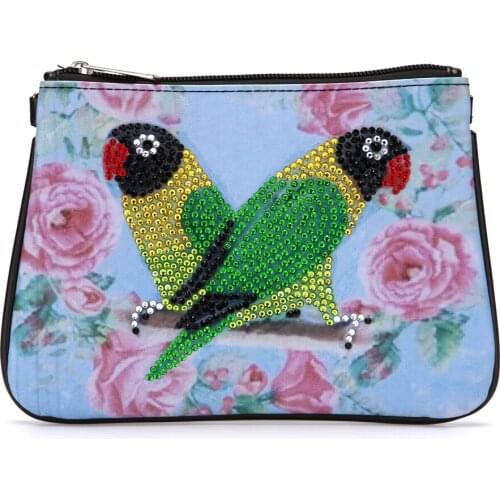 DIY Bird Special Shaped Diamond Painting Wristlet Wallet Women Clutch Storage Bag For Girlfriend As Christmas Gift Embroide
