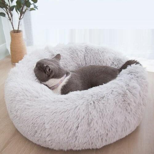 Round Pet Plush Nest Cats dogs Nest Deep sleep Cat Beds & Mats