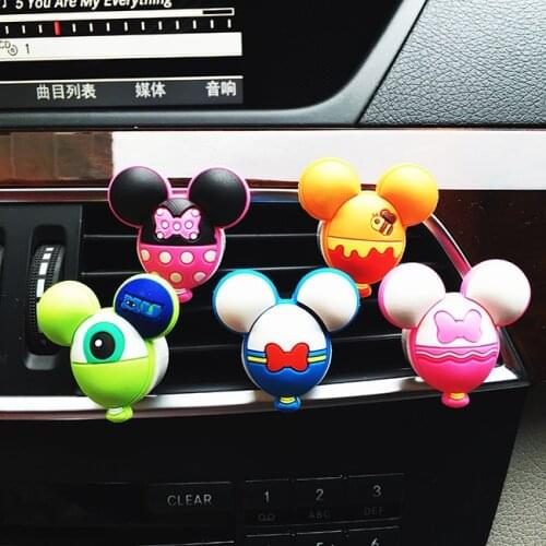 Cartoon Car Air Fresher Wholesale Mouse PVC Automobile Perfume Vent Fragrance Clip Cute Freshener Auto Accessories Lemon Flavour