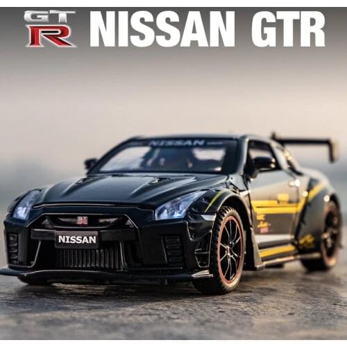 1:32 Nissan GTR R35 Sports Car Alloy Model Car Children Kids Toys Car Diecasts & Toy Vehicles Toy Cars Strong Pull-back Sound
