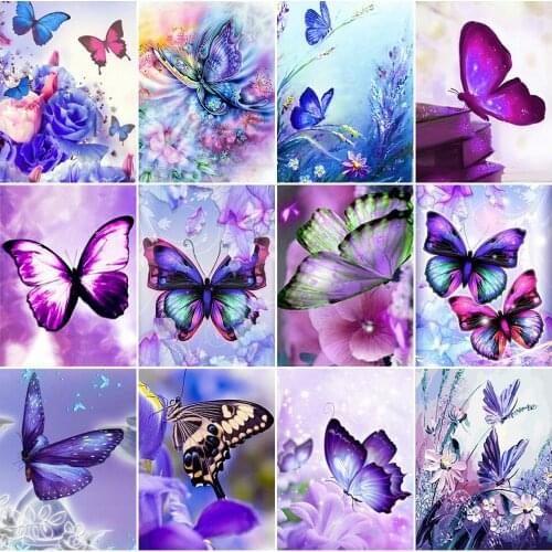MomoArt Diamond Painting Butterfly Full Square Diamond Mosaic Animal Cross Stitch Embroidery Picture Of Rhinestones Home Decor