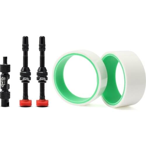 4pcs Bicycle Rim Accessories Set Tire Pad Rim Sealing Aluminum Alloy Black French Valve Portable Multi-function Tool