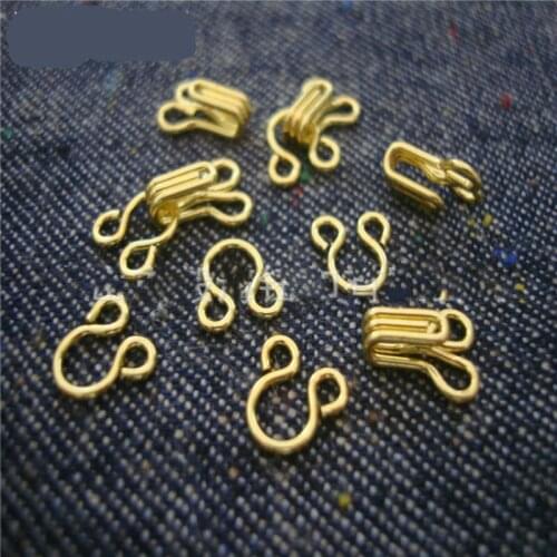 500 Pairs/lot Most Free Shipping Golden Metal Hook and Eye Buckle button for Collar Bra Underwear Dress Skirt Pants Wholesale