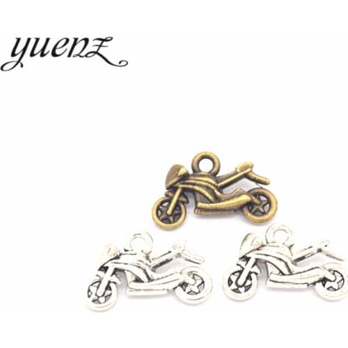 YuenZ 10pcs Antique Silver color motorcycle Pendants Charms DIY Jewelry Findings For Necklace Jewelry Making 21*13mm J133