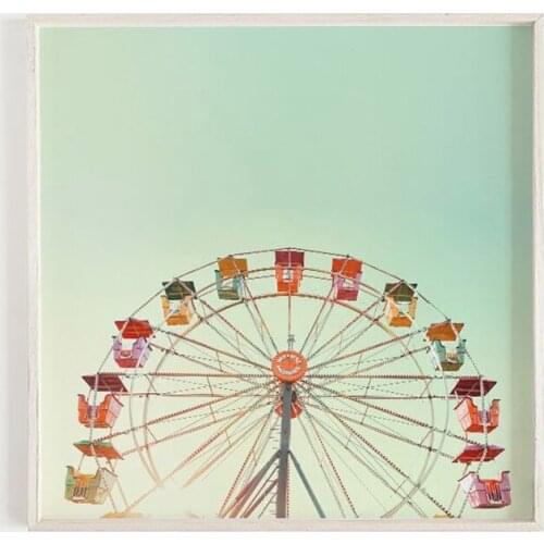 Ferris Wheel Poster Carnival Wall Art Prints Mint Green Nursery Art Minimalist Art Photography Canvas Painting Wall Decor