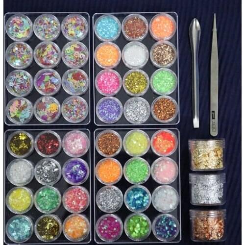 Casting Mold Glitter Sequins Pigment Fillings Kit Epoxy Resin DIY Jewelry Making Decoration Nail Arts Accessories Dropship New