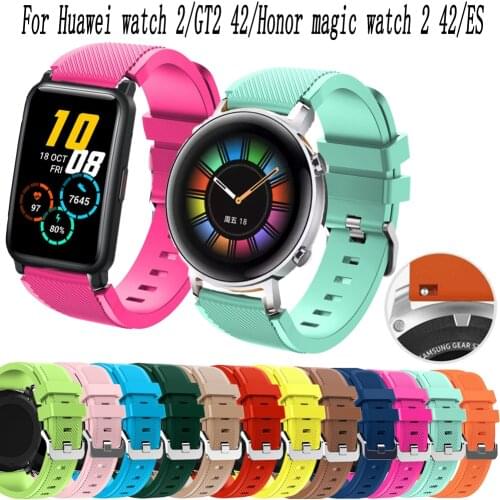 Silicone Original 20mm band Strap For Huawei watch 2 Sport/GT2 42 wristband For Honor magic 2 42/ES Quick install Accessories