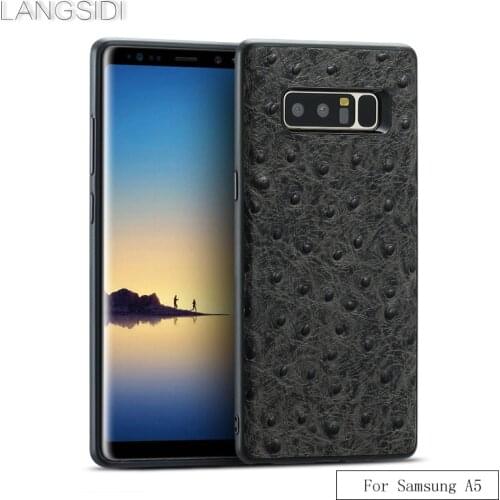 Luxury brand phone case ostrich grain full-wrapped phone case For Samsung A5 phone case All handmade custom processing