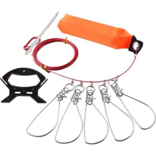 Hot High Quality Fishing Ropes 5m Fishing Lock Buckle Stainless Steel Live Belt Float Fish Stringer Fishing Accessories