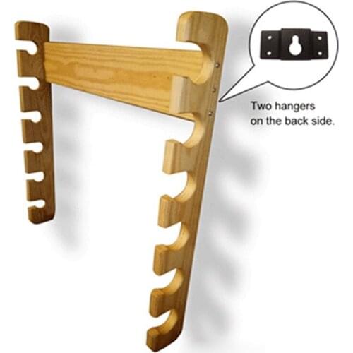 Fishing Rod Rack Mount Pole Reel Holder 6-Rods Wall-mounted Display Lure Rod Rack Carrier Wooden Storage Fishing Accessories