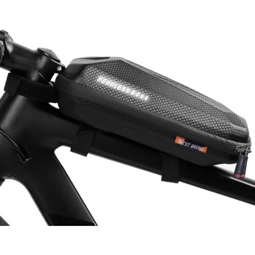 Bike Bag 1.5L Bike Top Tube Bag Reflective Waterproof Bike Frame Bag MTB Hard Shell Pannier Pack For Cycling Bike Accessories