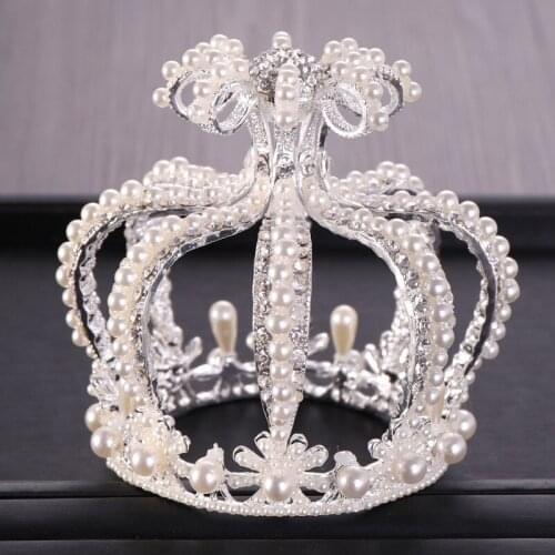 FORSEVEN Women Girl Bride Noiva Wedding Party Hair Decoration Crystal Simulated Pearls Mini Tiaras Crowns Diadem Headbands