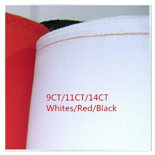 Cross Stitch Aida Cloth Great choice Fabric Whites or Red or Black Canvas 150X100cm Available 9CT OR 11CT OR 14CT