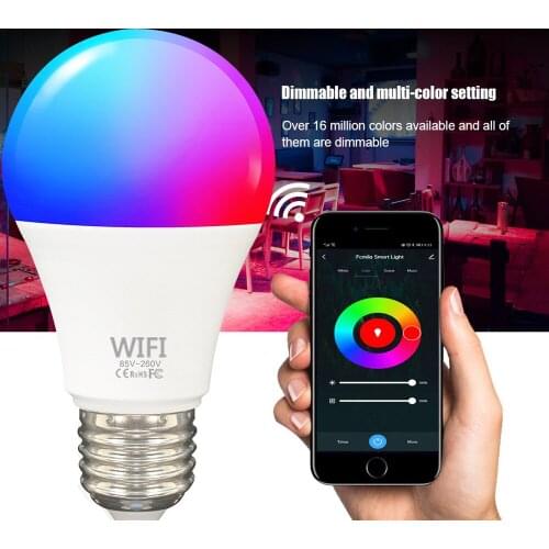 Smart Bulbs Wifi Alexa E14 E27 Light Voice Control Rgbcw Dimming Life Color Matching Bubble Graffiti App Led Techo Lampada Rgb