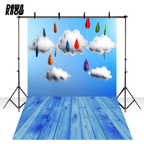 DAWNKNOW Cartoon Cloud Vinyl Photography Background For Newborn Floor Photo Shoot Backdrop For Personal Photo Studio S1971