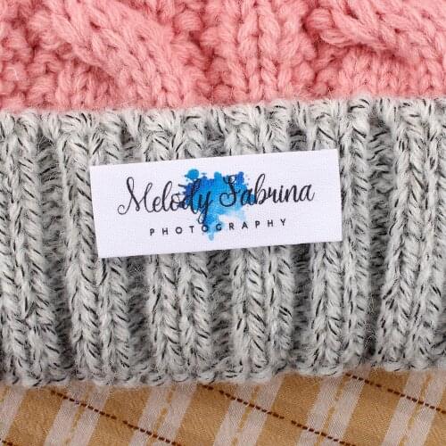 Custom Printed Satin Tags with your Logo, Sew in Collar or Seam, Fabric Garment Label, Personalized Design Sewing Size(MD2064)