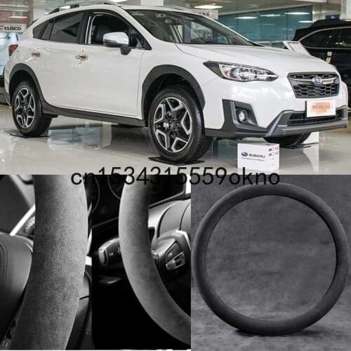 Car Steering Wheel Cover For Subaru XV Black Alcantara Suede Car Accessories