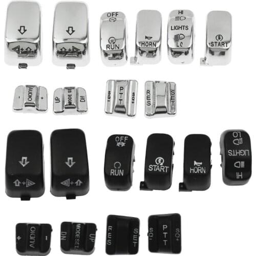 REWMTER Motorcycle Parts Chrome/Black Replacement Housing Switch Cap Button Cover Kit Fit For Harley Electra Glide 1996-12