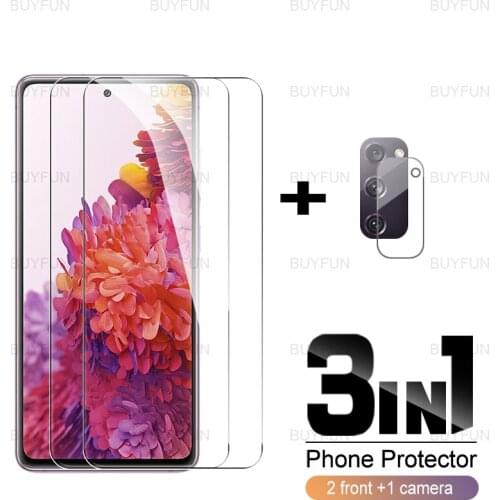 For Samsung Galaxy S20 FE 3in1 front screen protector camera film for samsung samsun s20fe s21fe 5G full cover tempered glass