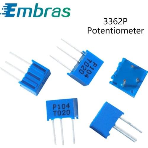 10Pcs 3362P Trimpot Trimmer Potentiometer 10R 20R 50R 100R 200R 500R 1K 2K 5K 10K 20K 50K 100K 200K 500K 1M 2M 3362P-1-200LF