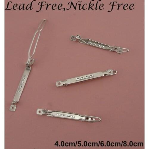 10PCS 4.0cm 5.0cm 6.0cm 8.0cm based frog Metal safety pins bar shape brooch pin backs DIY jewelry finding Lead Free Nickle Free