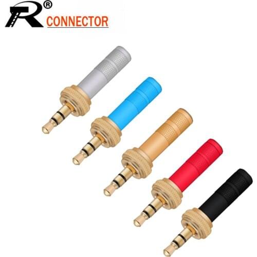10pcs Mini Jack 3.5 mm 3 Pole Stereo Jack Plug Screw Lock Soldering Audio 3 Pin 3.5mm Connector for DIY Stereo Headset Earphone