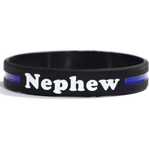 100pcs Police lives matter blue thin line wristbands Nephew wristband bracelet bangle wrist bands