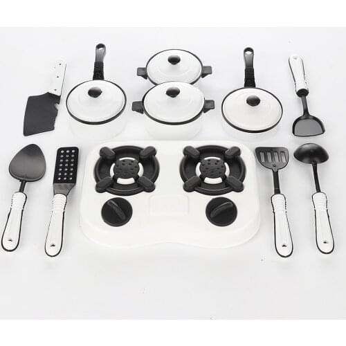 11 pcs Children Pretend Play Kitchen Cookware Pot Pan Cook Play Toy Simulation Kitchenware Utensils Toys Set
