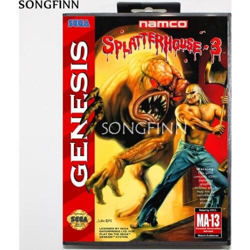 16 bit MD Memory Card With Box for Sega Mega Drive for Genesis Megadrive - splatter house 3